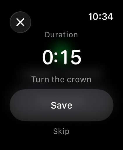 Setting the seizure duration with the Digital Crown