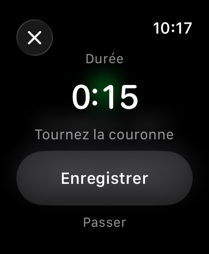 Régler la durée de la crise avec la couronne digitale